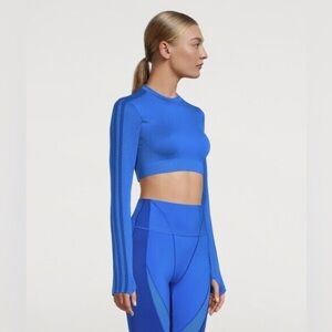IVY Park x Addidas Blue Rodeo Long Sleeve Crop Top size medium